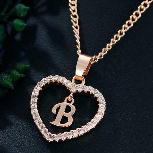 Jewelry - Romantic Love Pendant Necklace Initial Letter New